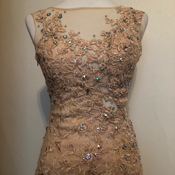 Mori Lee Dresses & Skirts - Mori Lee Size 1/2 Gorgeous Beaded Semi-Sheer Dress